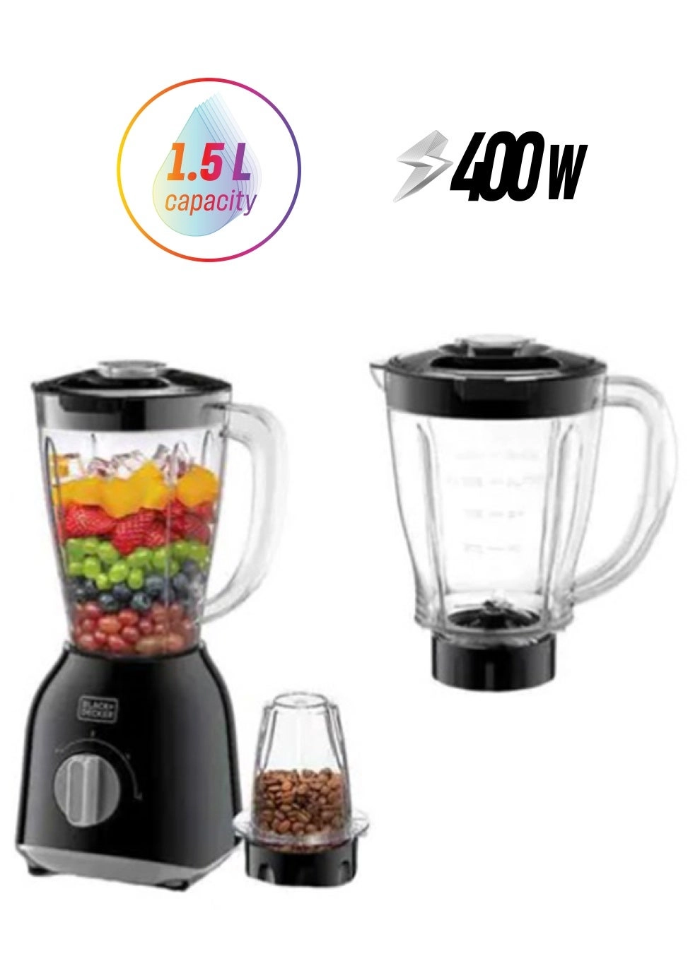 Black & Decker BX365J - Blender with 2 Grinder Mills