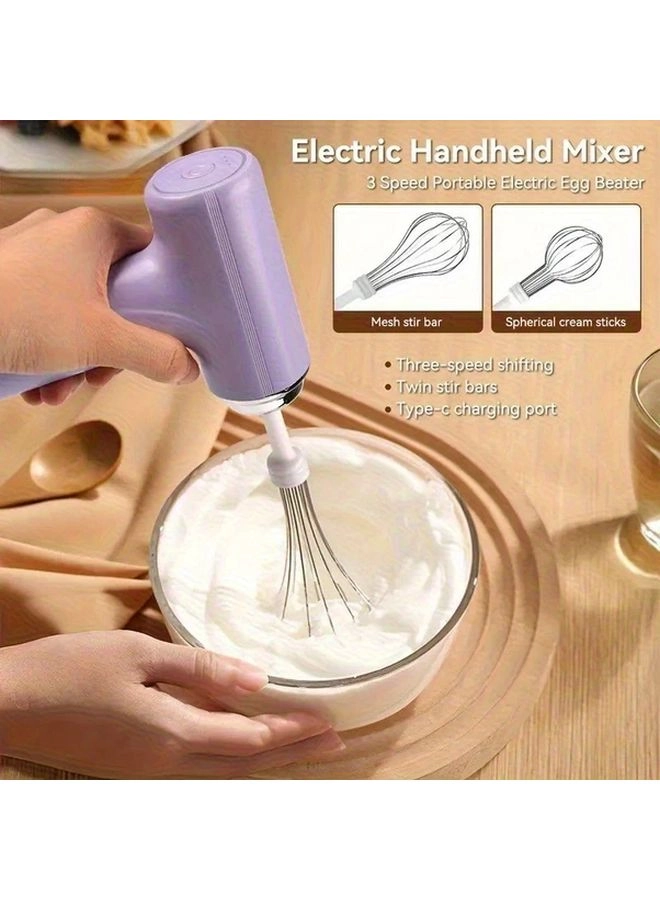 Handheld Cream Mixer - USB Rechargeable 3-Speed 2-in-1