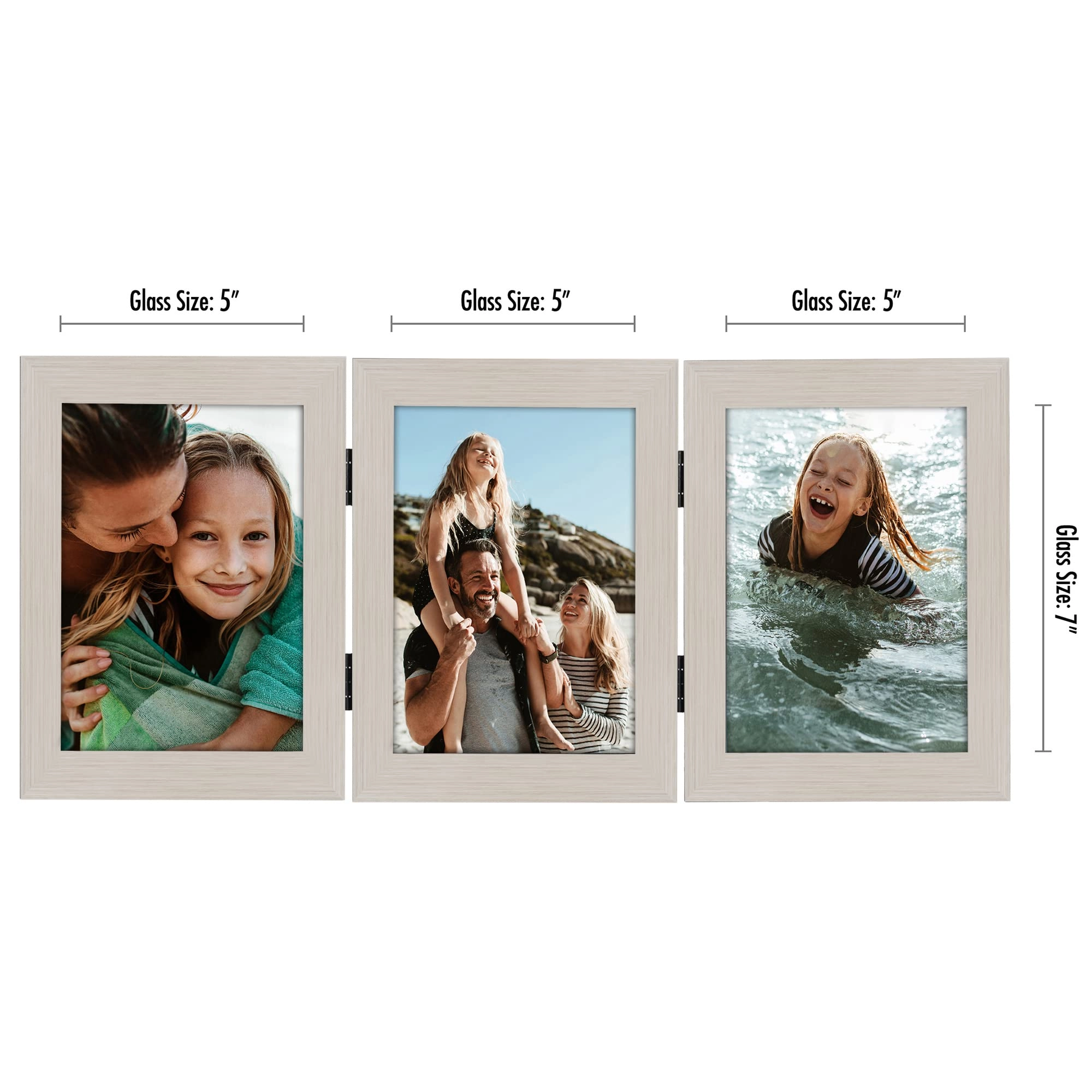 Hinged 3 Picture Frame - 5X7