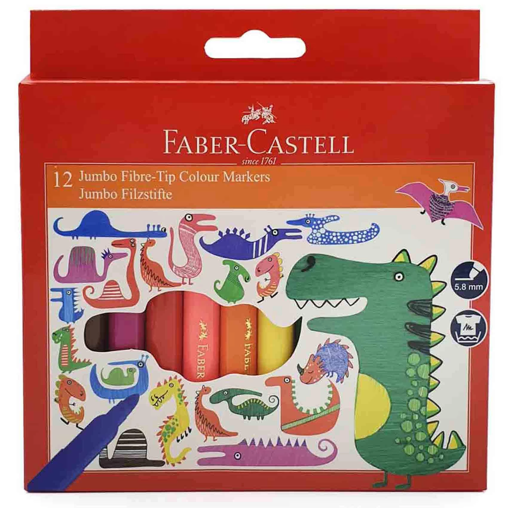 Faber-Castell Jumbo Colour Markers Set - 12 Colours 5.8mm