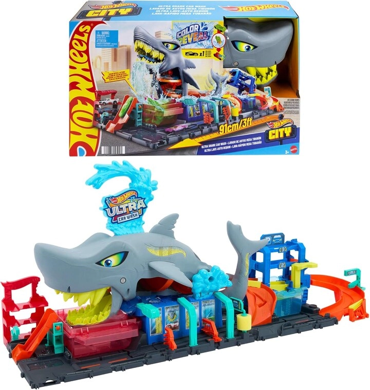 COLOR LAND CHILDRENS TOYS CENTER LLC Let's Race Netflix - City Shark Wash Station - 1:64