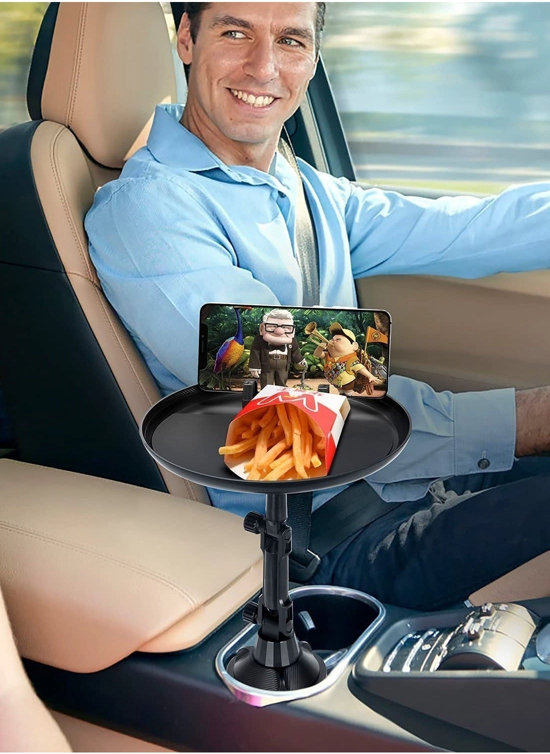 Car Cup Holder Tray - 360° Swivel Universal Adjustable