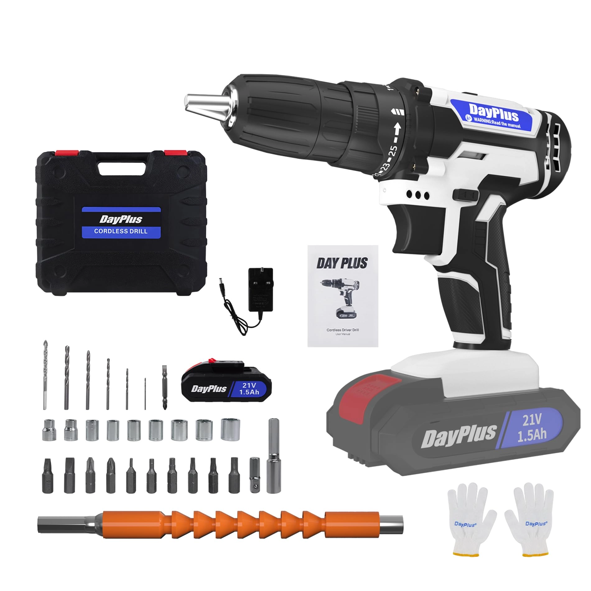 Cordless Drill - 21V 45Nm 26pcs Bits