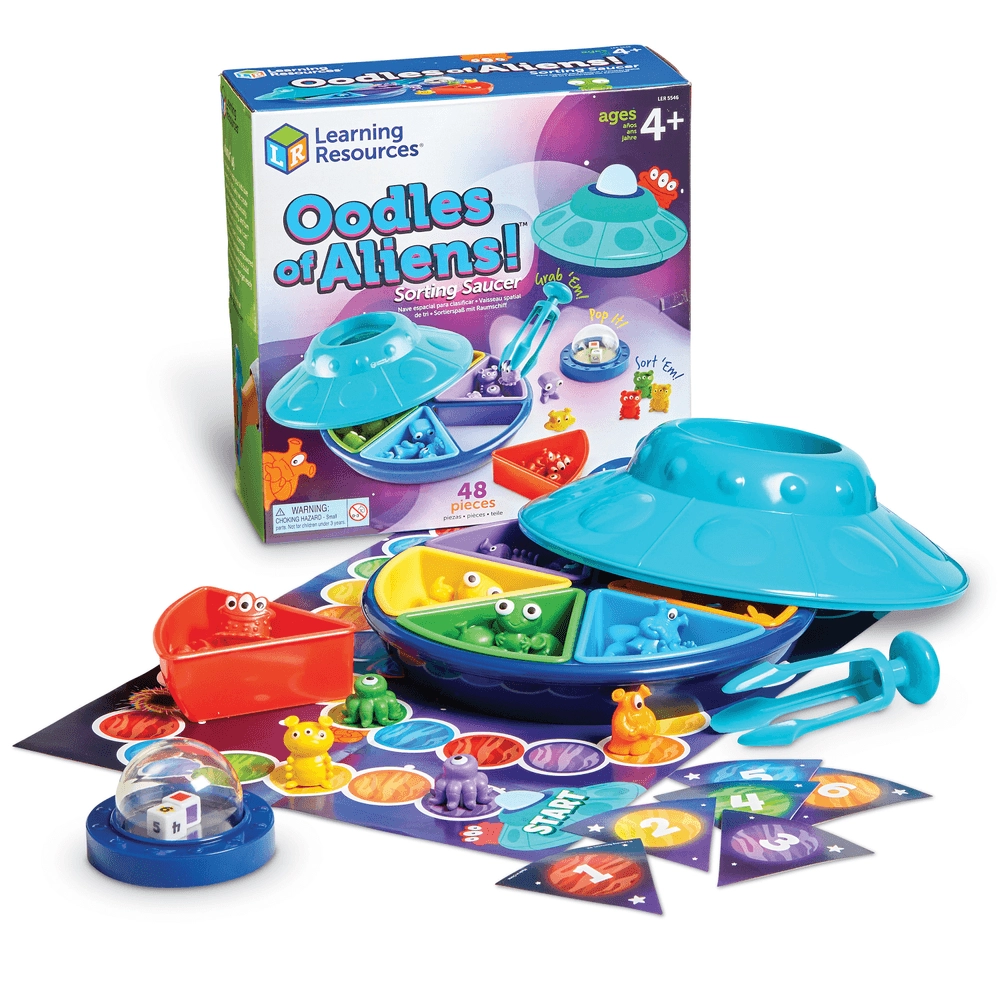 Learning Resources Oodles Of Aliens! Sorting Saucer - Suitable for 4 years and above 48 Pcs