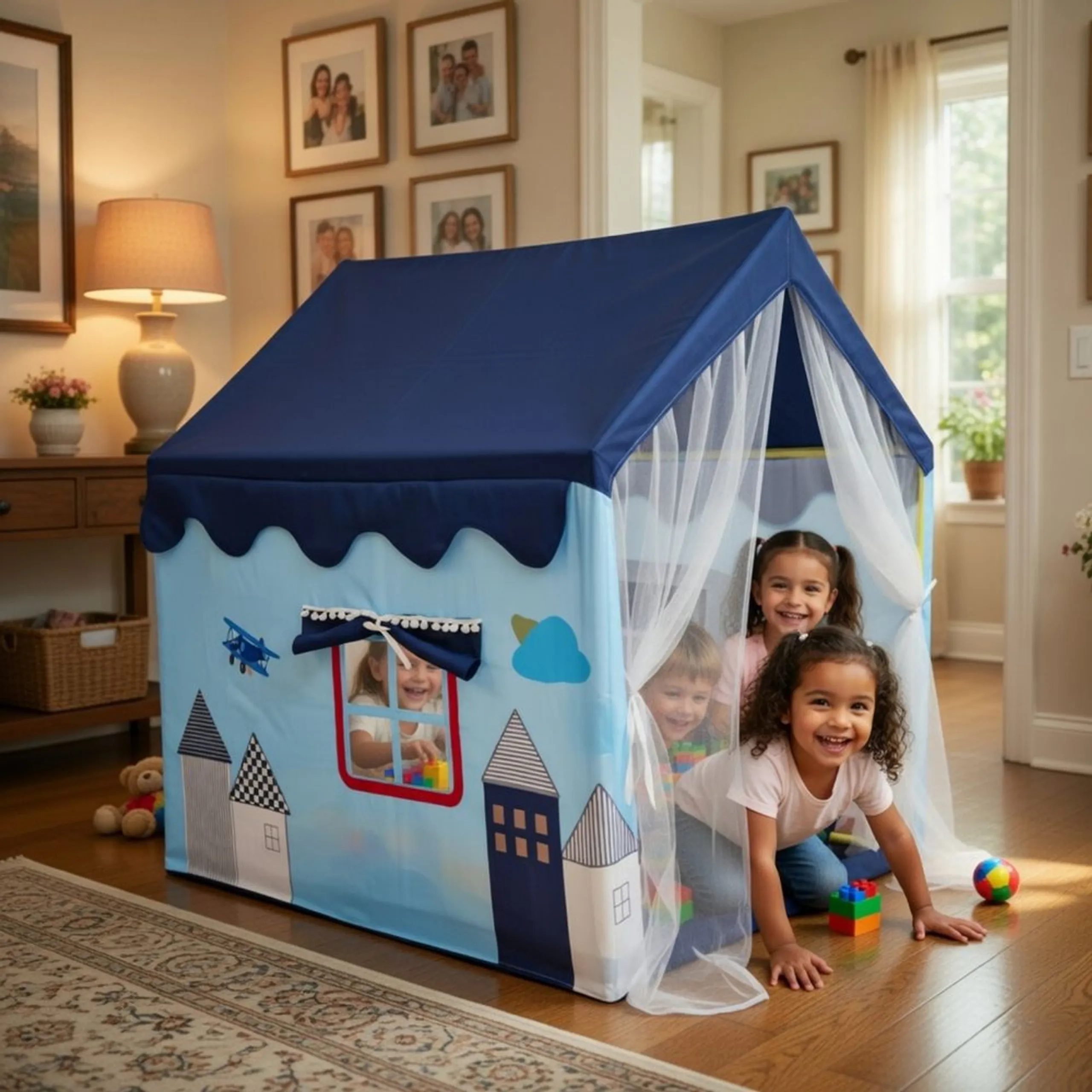 Kids Play Tent House With Curtains