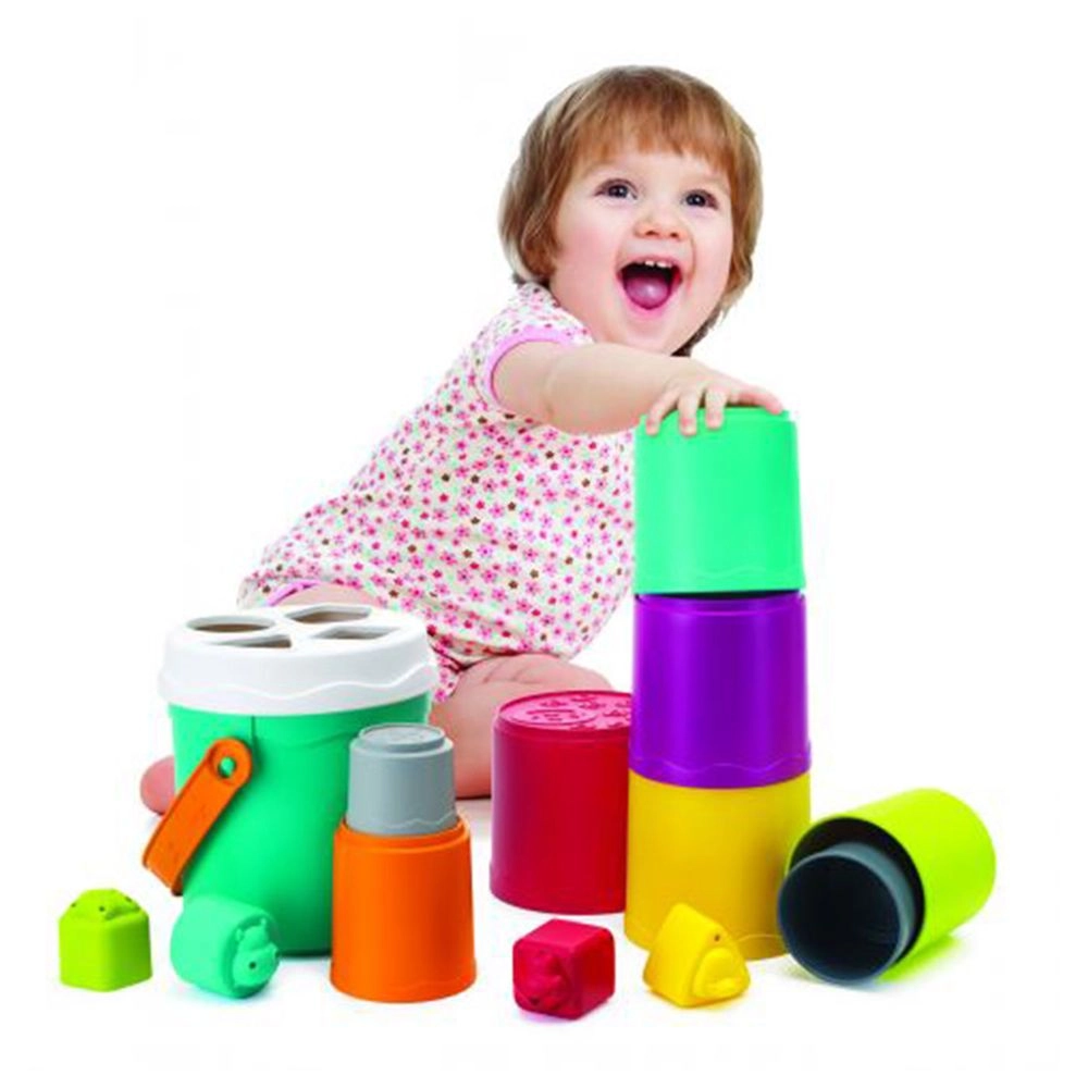 Shape Sorting Stack N Nest Buckets - Suitable for 6 months & above 14 pieces