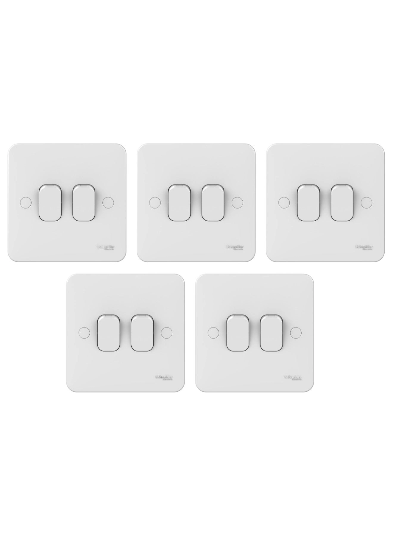Schneider Electric Lisse Ggbl1022 10A 2-Gang 1-Way Switch - 5 pcs