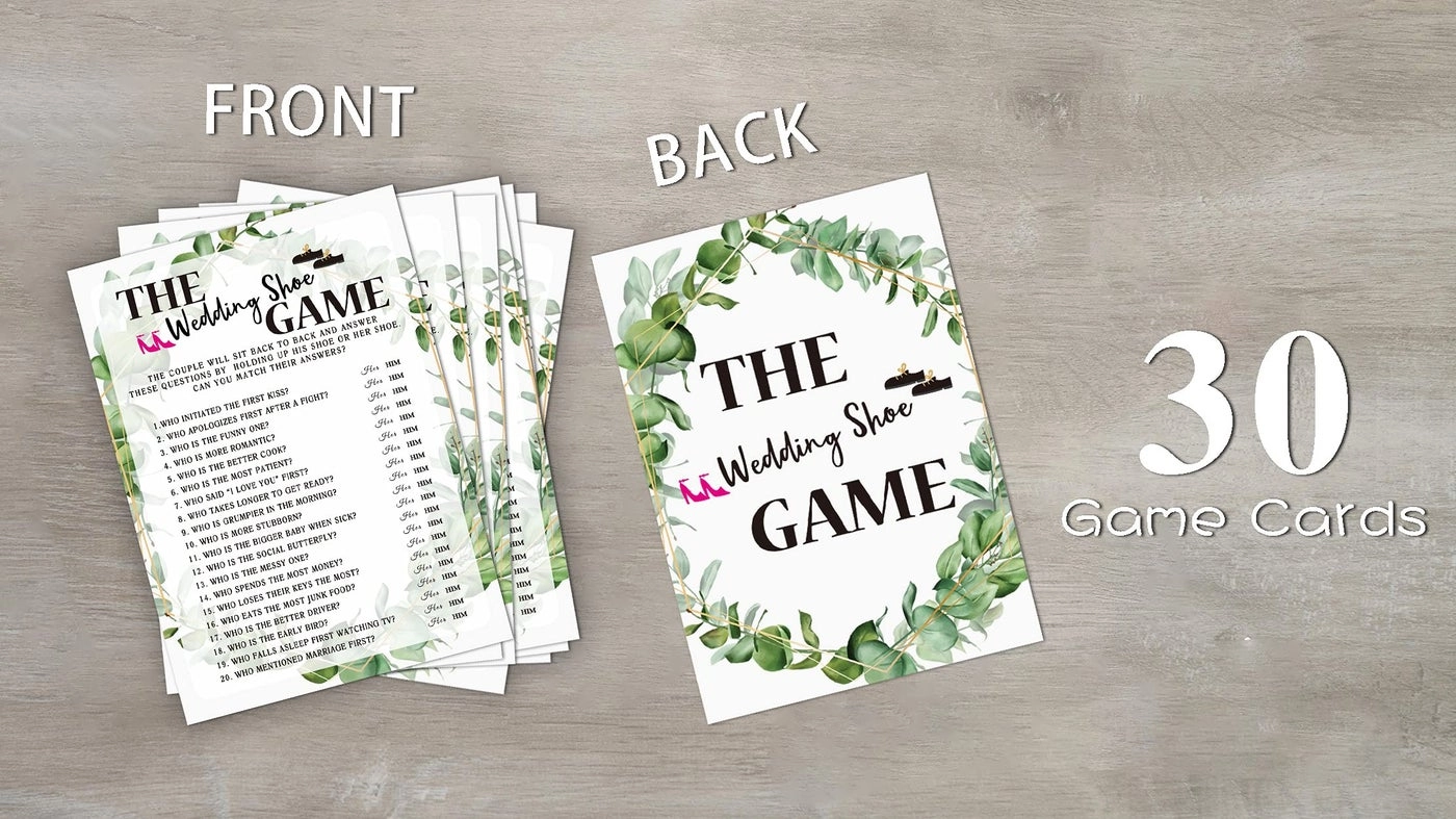 Bridal Shower Game Over or Under - 30 Cards