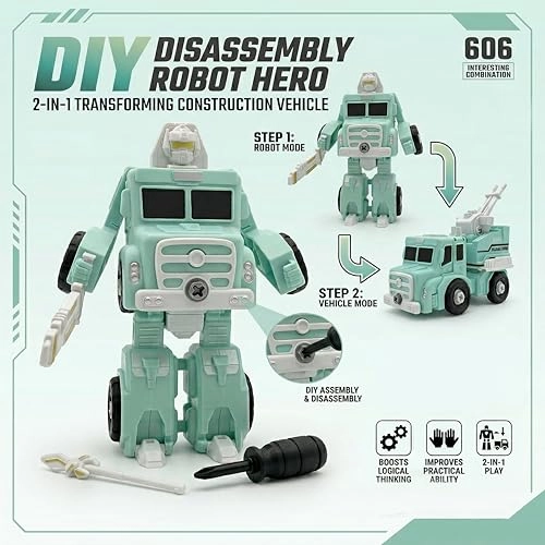 606 Diy Disassembly Robot Hero - 2-in-1 Teal