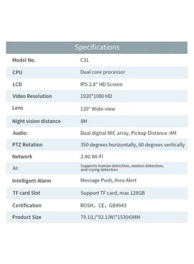Indoor Rotating Camera 1080P