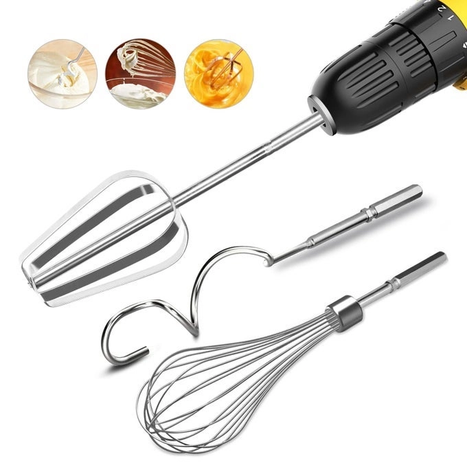homicozy Hand Mixer Attachment Set - 3PC Stainless Steel Dishwasher Safe