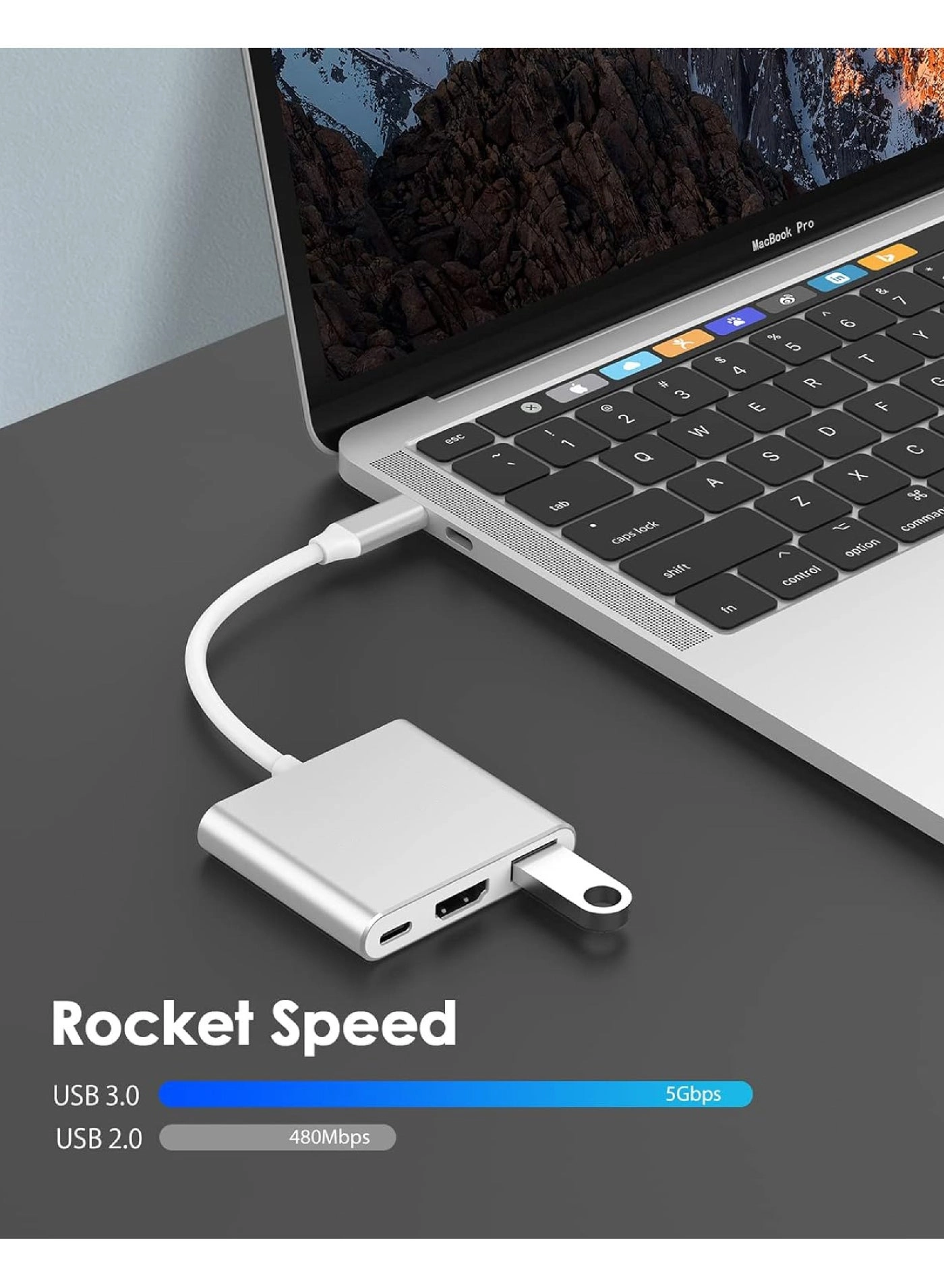 USB C Hub - 100W Power Delivery USB 3.0 4K HDMI