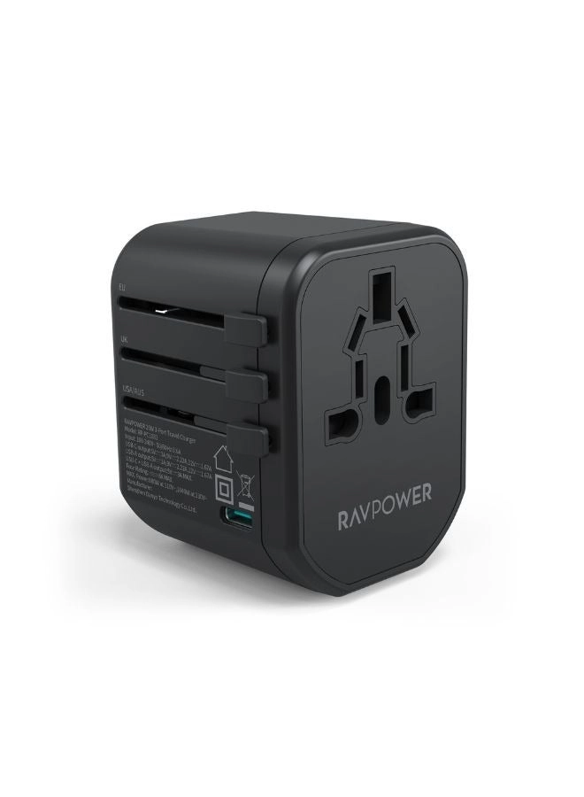 Power Bank - 10000mAh + 3-Port Travel Charger - 20W + Car Charger + USB-C to Lightning Cable + USB-C to USB-C Cable + Travel Bag