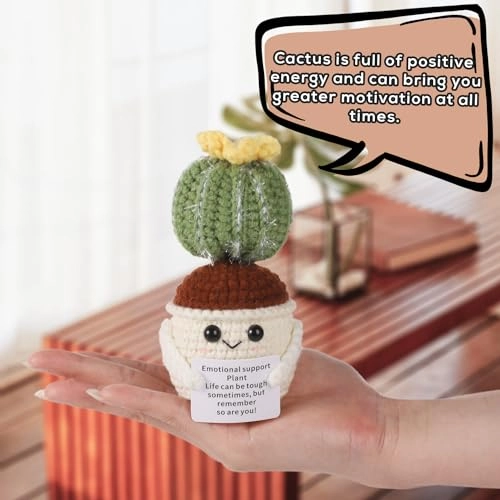 Cactus Funny Positive 13 cm Crochet