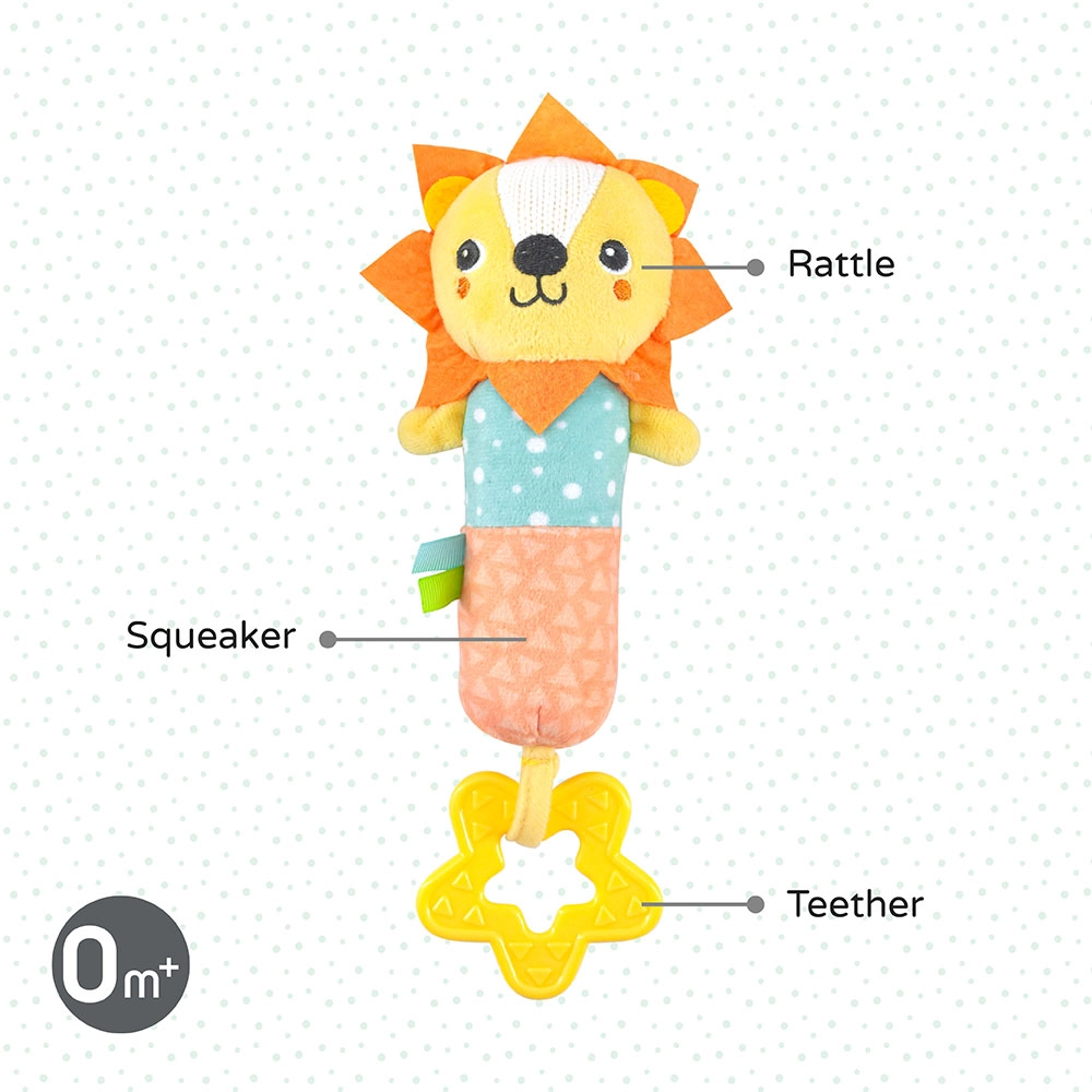 Soft Rattle Plush Toy - 3 to 24 Months fabric