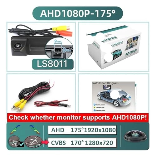 Rear View Camera Fisheye - Night vision Wired 1080P