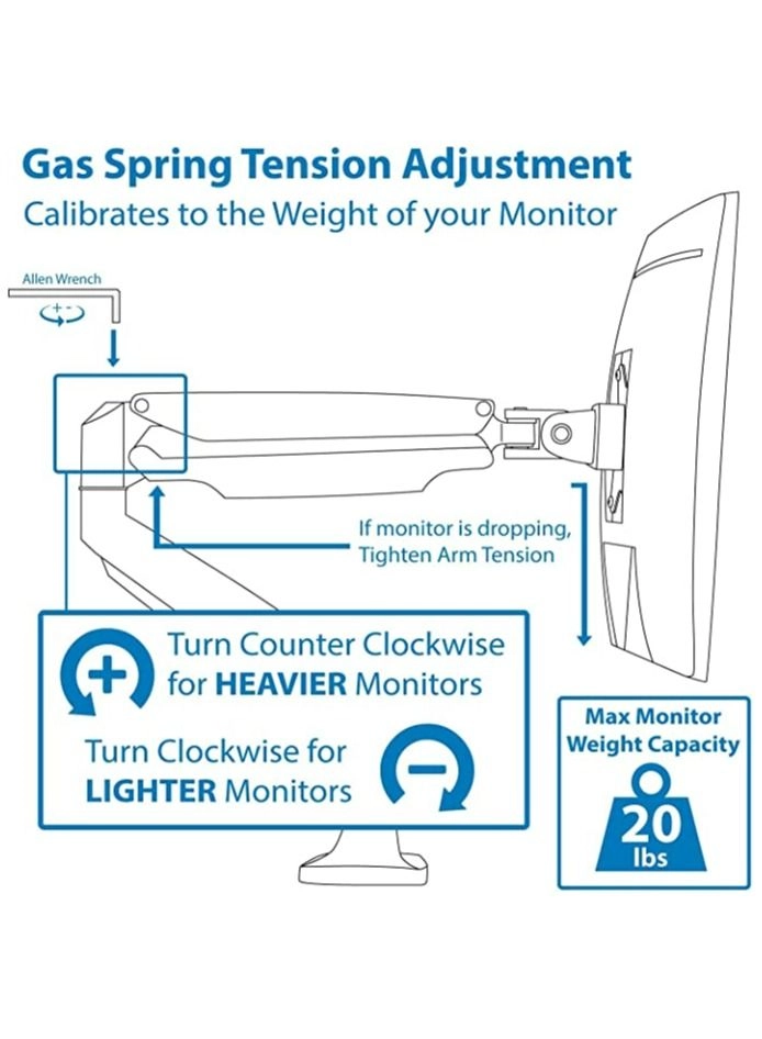 Single Monitor Arm - 1 32 inch 75x75mm 100x100mm