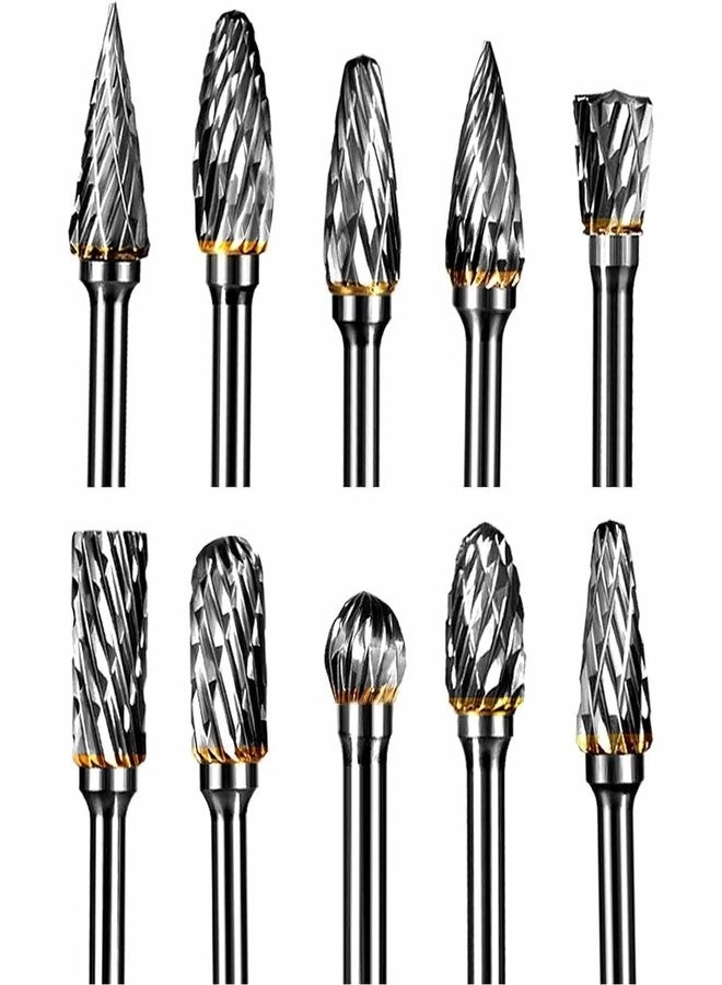 UPTODATETOOLS Tungsten Carbide Burr - 10Pieces 3 mm 6mm