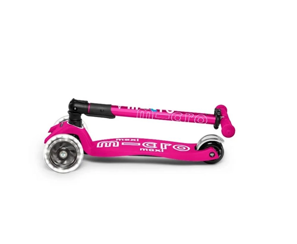 Maxi Deluxe 3-Wheel Kick Scooter – 120/80 mm LED Foldable