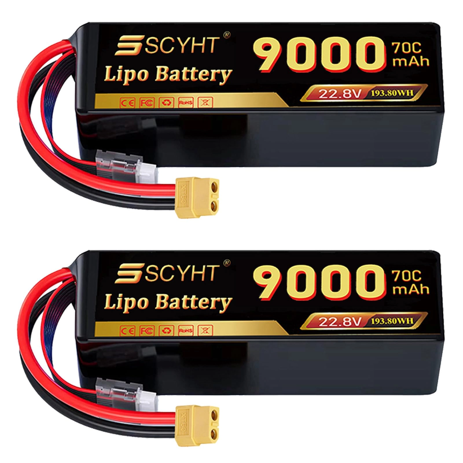 SSCYHT Lipo Battery - 22.8V 9000mAh 70C 2pack