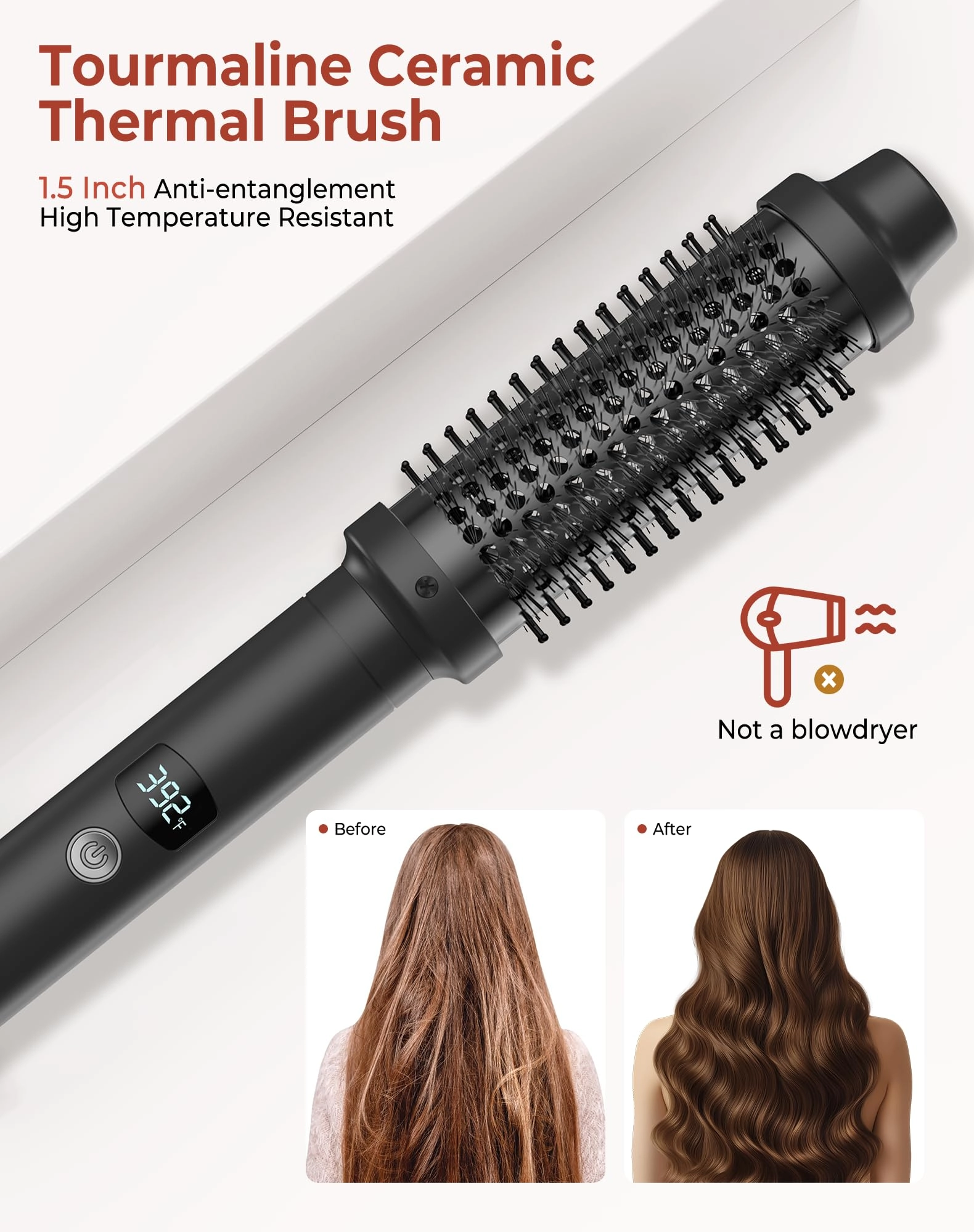 Thermal Brush - Negative Ion Ceramic 9 Temp Dual Voltage