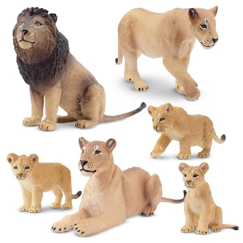 TOYMANY Lion Figurines - 6PCS