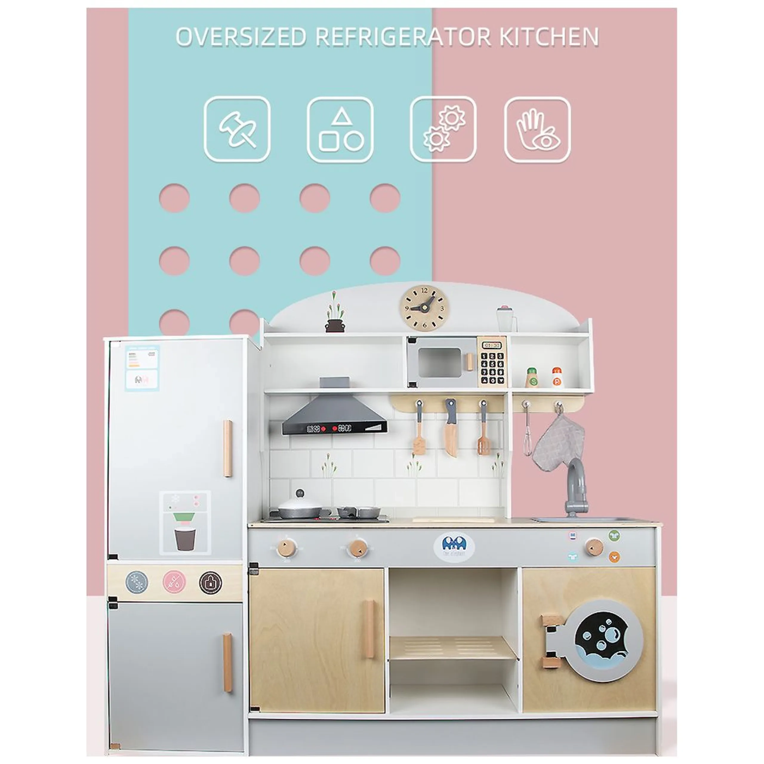 Kids Wooden Kitchen Toy Play Set (5551007-MSN21001)