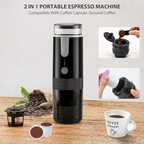 Portable Coffee Maker - 110ml capsules ground coffee