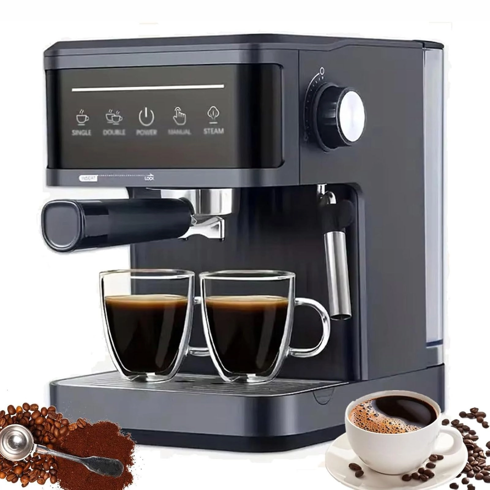 GHRERTX Multifunctional Electric Coffee Machine - 20Bar Steam Wand