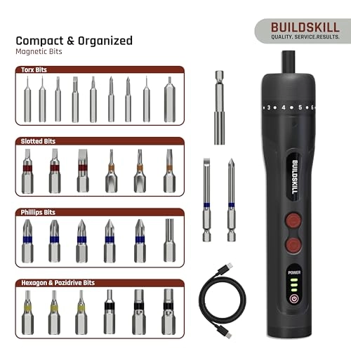 8V cordless screwdriver set - 1600 Milliamp Hours