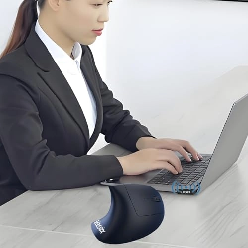 Ergonomic Vertical Wireless Optical Mouse - USB