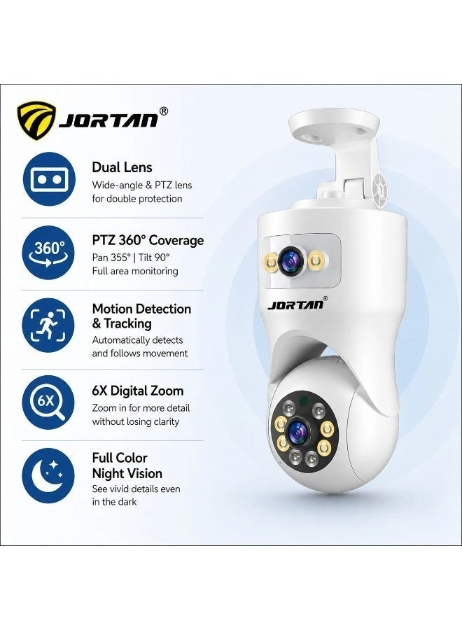 JORTAN Wireless dual-lens surveillance camera 4+4MP + 3MP