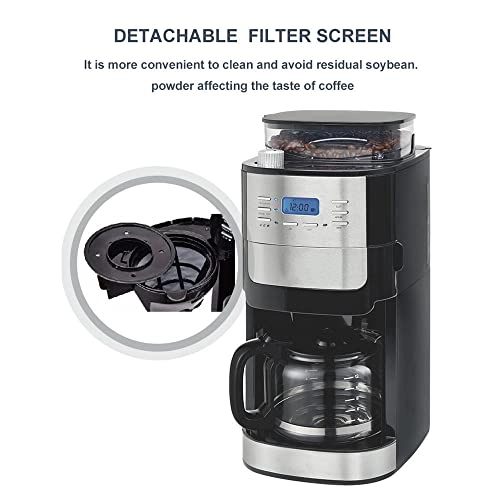 Drip Filter Coffee Machine - 1.8L 200g Integrated Grinder
