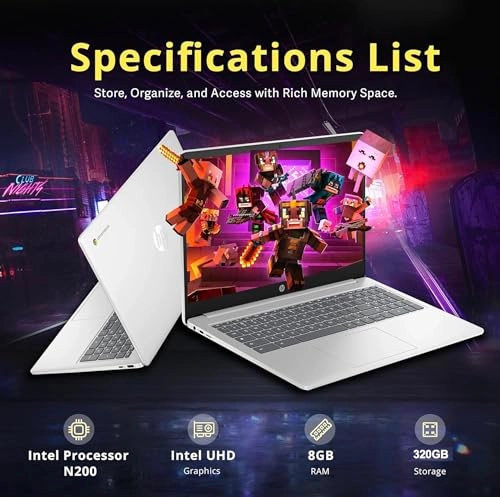 2025 Flagship 15.6" Chromebook - 15.6'' N200 8GB DDR5 320GB