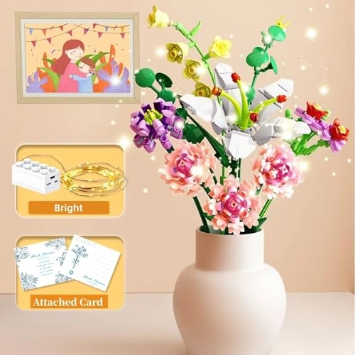 Flower Bouquet Building Set - Lily Carnation 514 pcs Floral