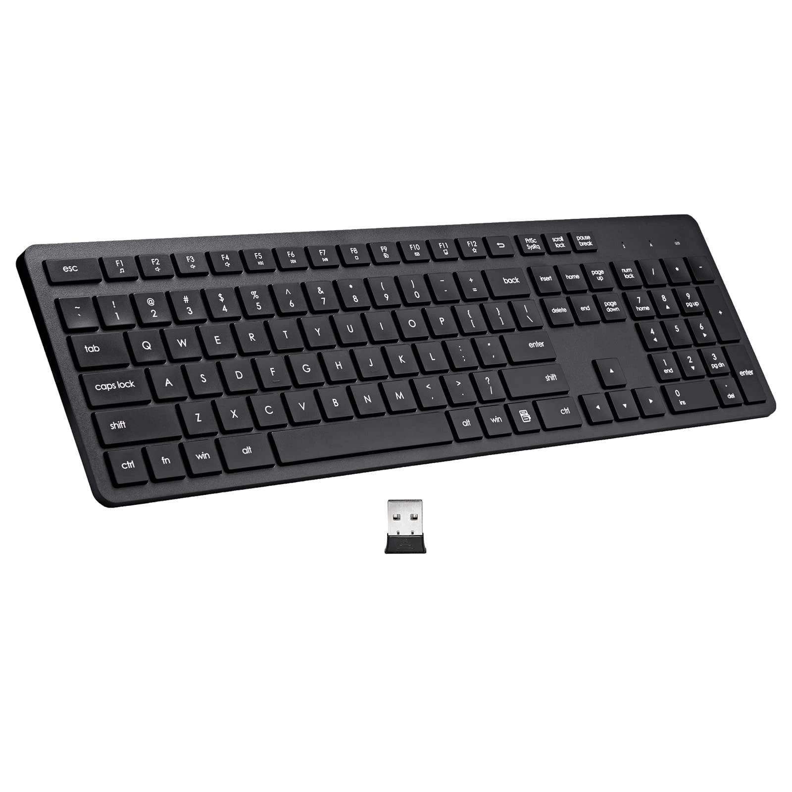Harburfine Wireless Keyboard - 2.4G USB 106 Keys for Laptop PC