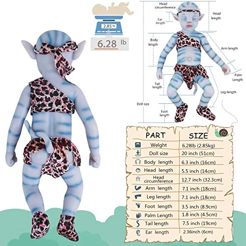 Na'vi Avatar Reborn Baby Doll - 20 Inch Full body Silicone