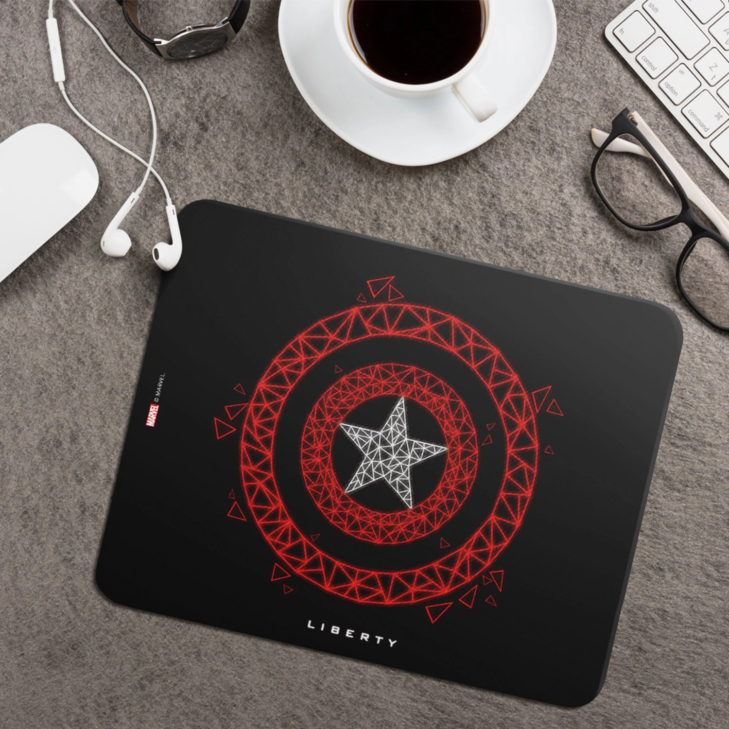 Shield light Neoprene Mouse Pad - 22x18 cm