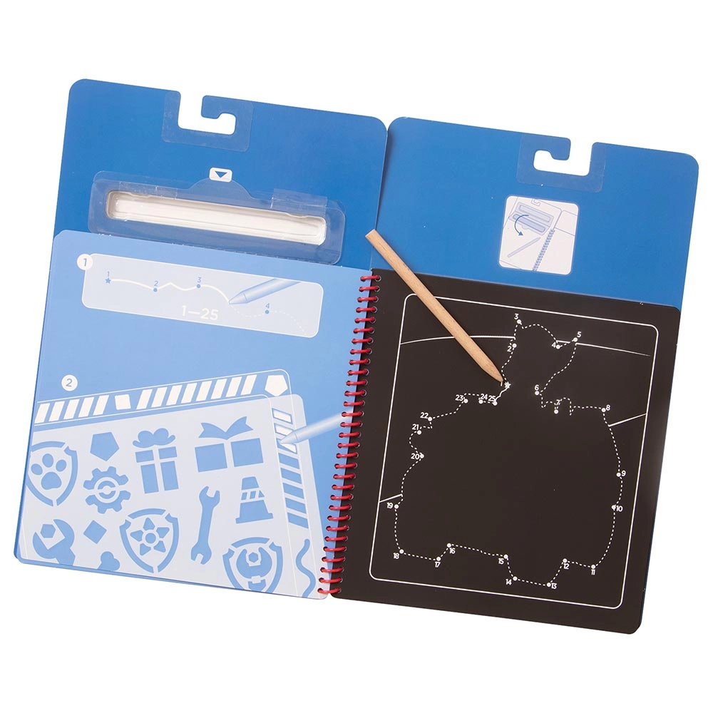 Paw Patrol Scratch Art Pad - 10 scenes wooden stylus