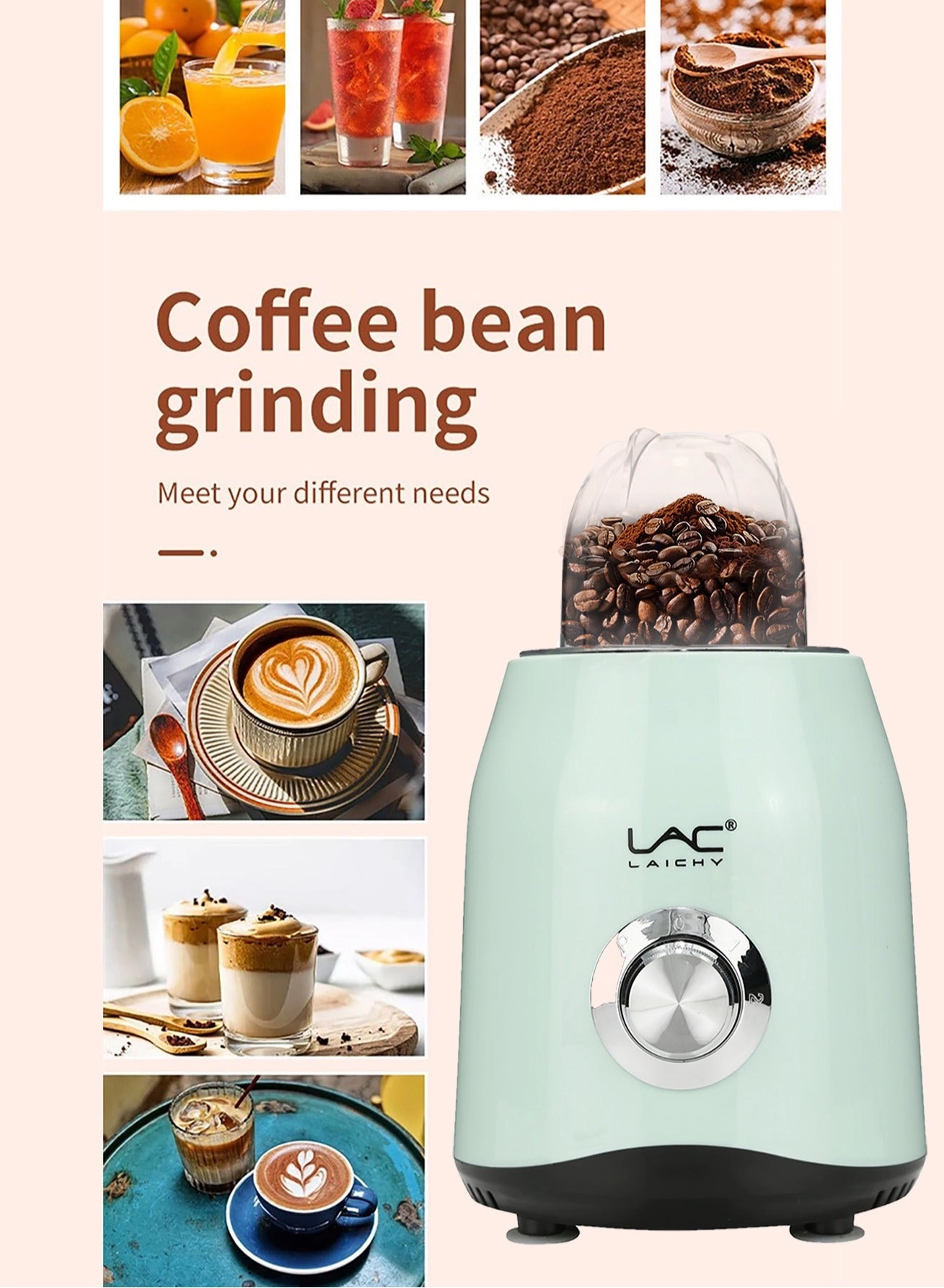 L-5605 - Personal blender and grinder combo Portable smoothie cups Coffee cup with seal cover