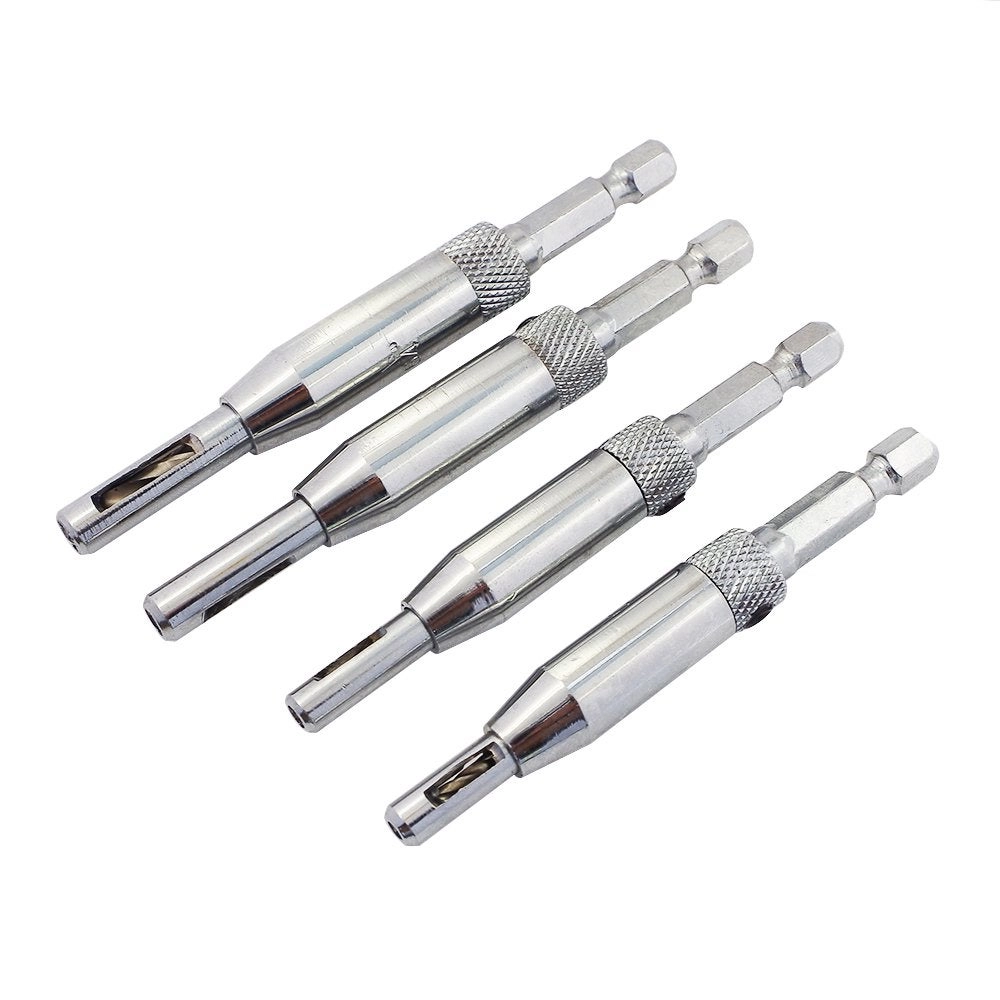 Yakamoz HSS Door SelfCentering Hinge Hole Opening Drill Bit Set - HSS 4PCS 564 764 964 1164