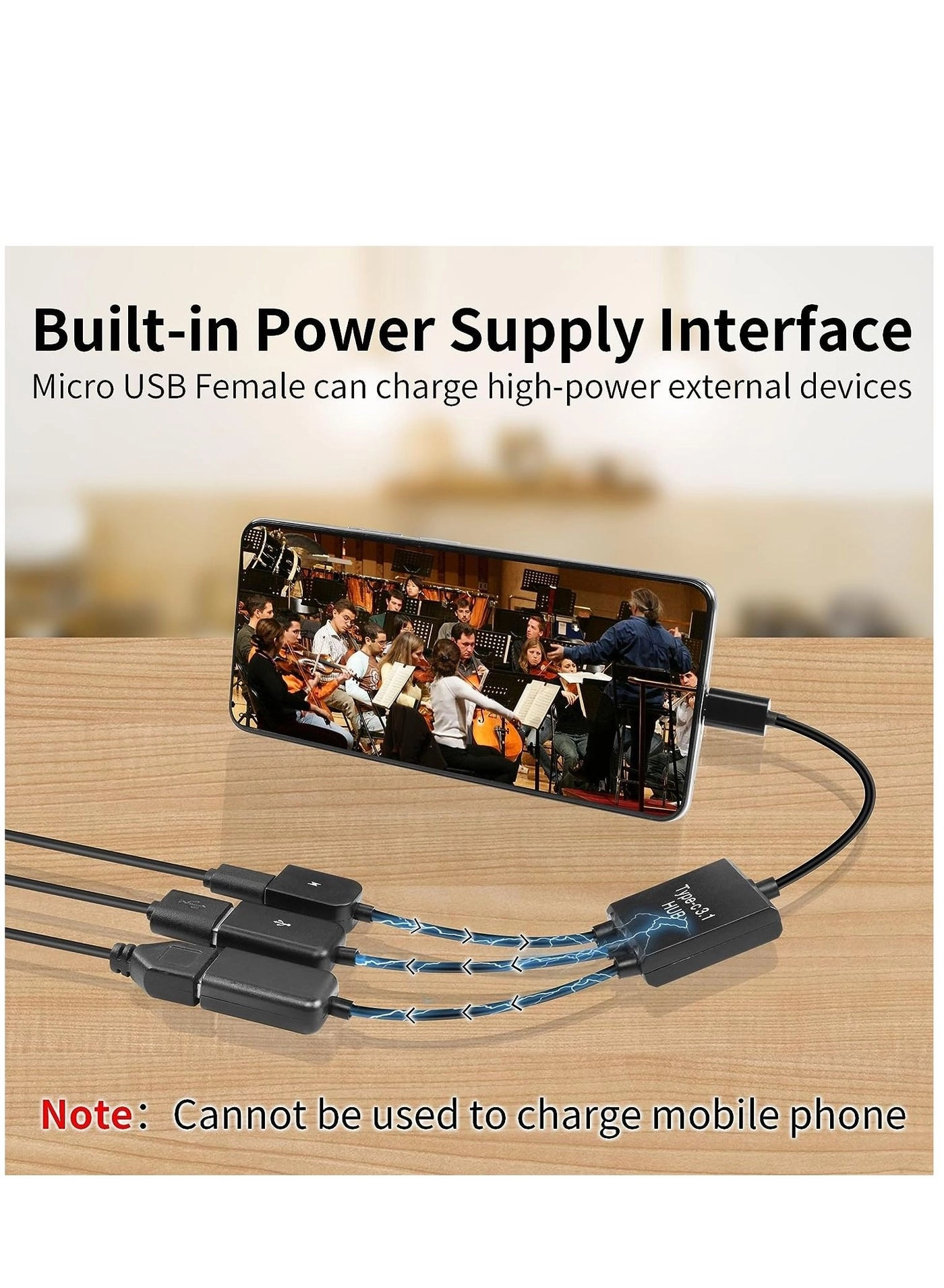 USB C to Dual USB OTG Adapter - 4 Port Type-C