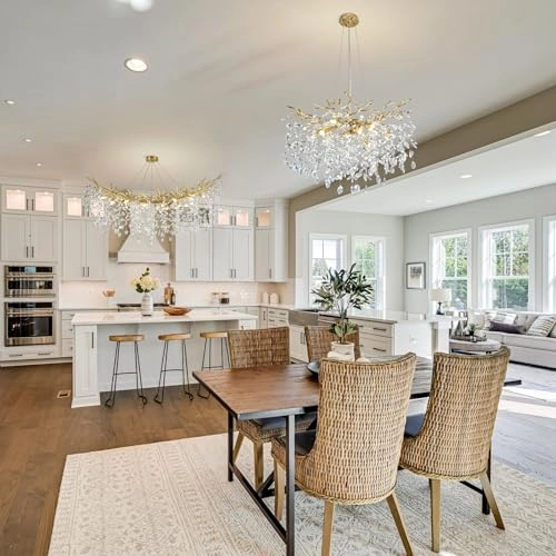 Round Crystal Chandelier - 3000 Kelvin Dimmable