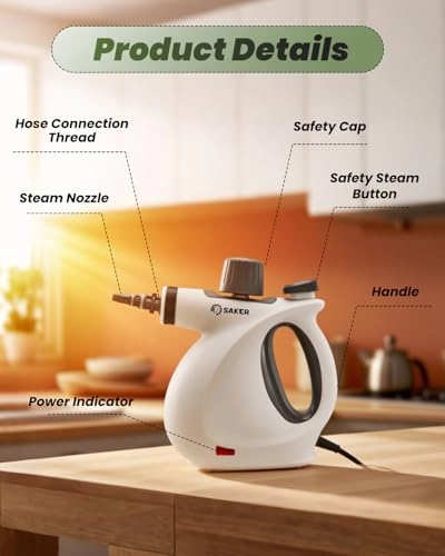 Handheld Steam Cleaner - 1050W Portable White