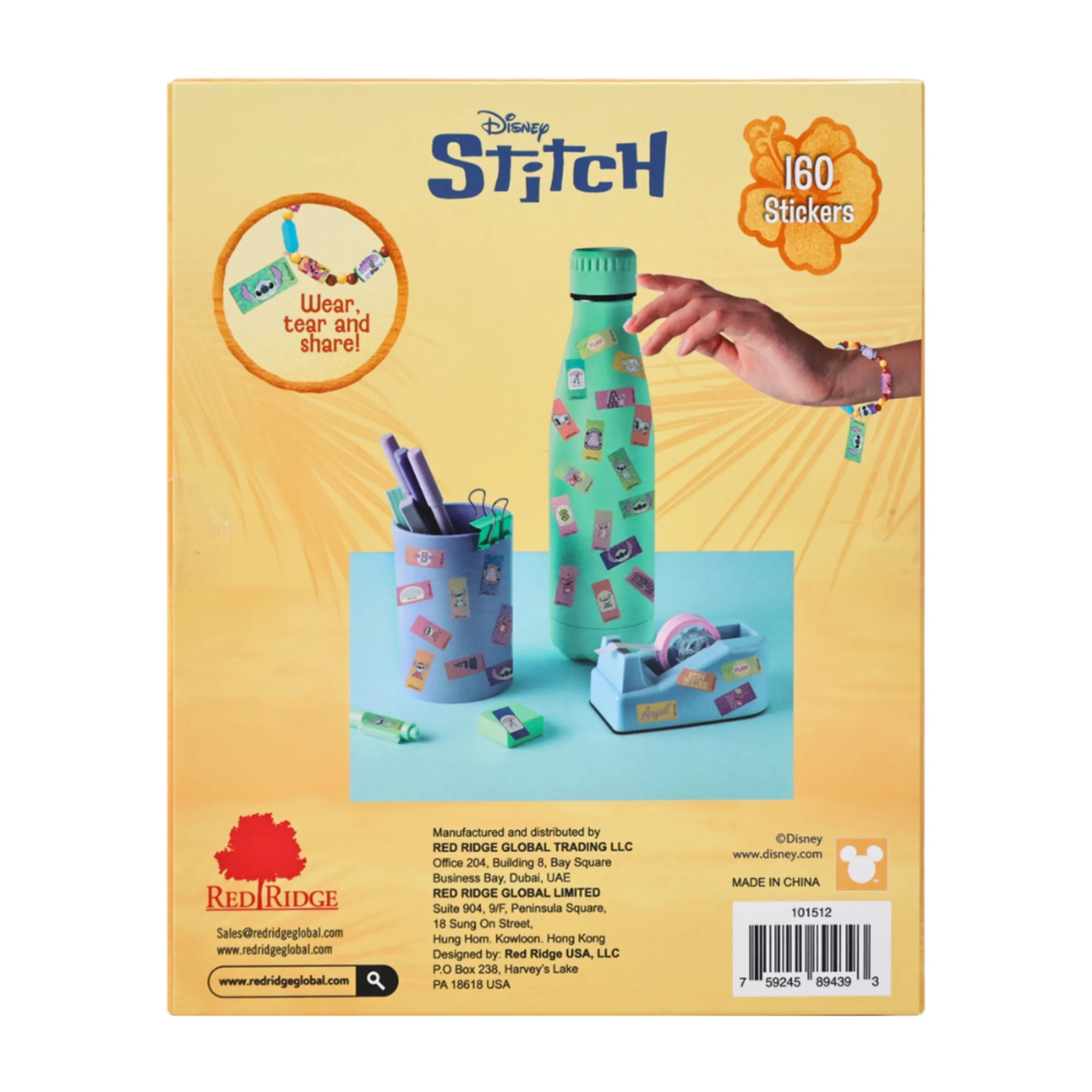Stitch Holographic Sticker Bead Bracelet Making Craft Set - 160pc Heart-Shaped