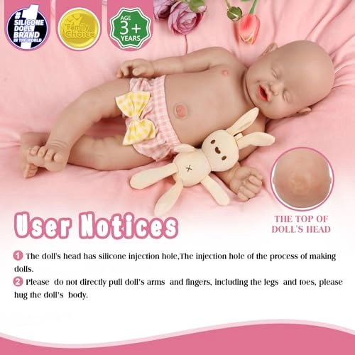 Sleeping Baby Doll - 16 inch Silicone Girl Skin Color Ages 3+