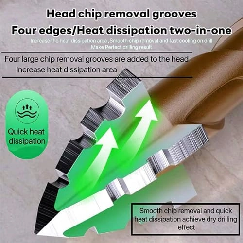 Hex Cross Sawtooth Tile Drill Bits - Alloy Steel 5 Pcs 12mm
