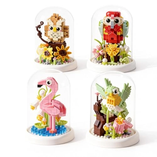 Avian Artistry Building Set - Hummingbird Flamingo Parrot Owl 963 pcs