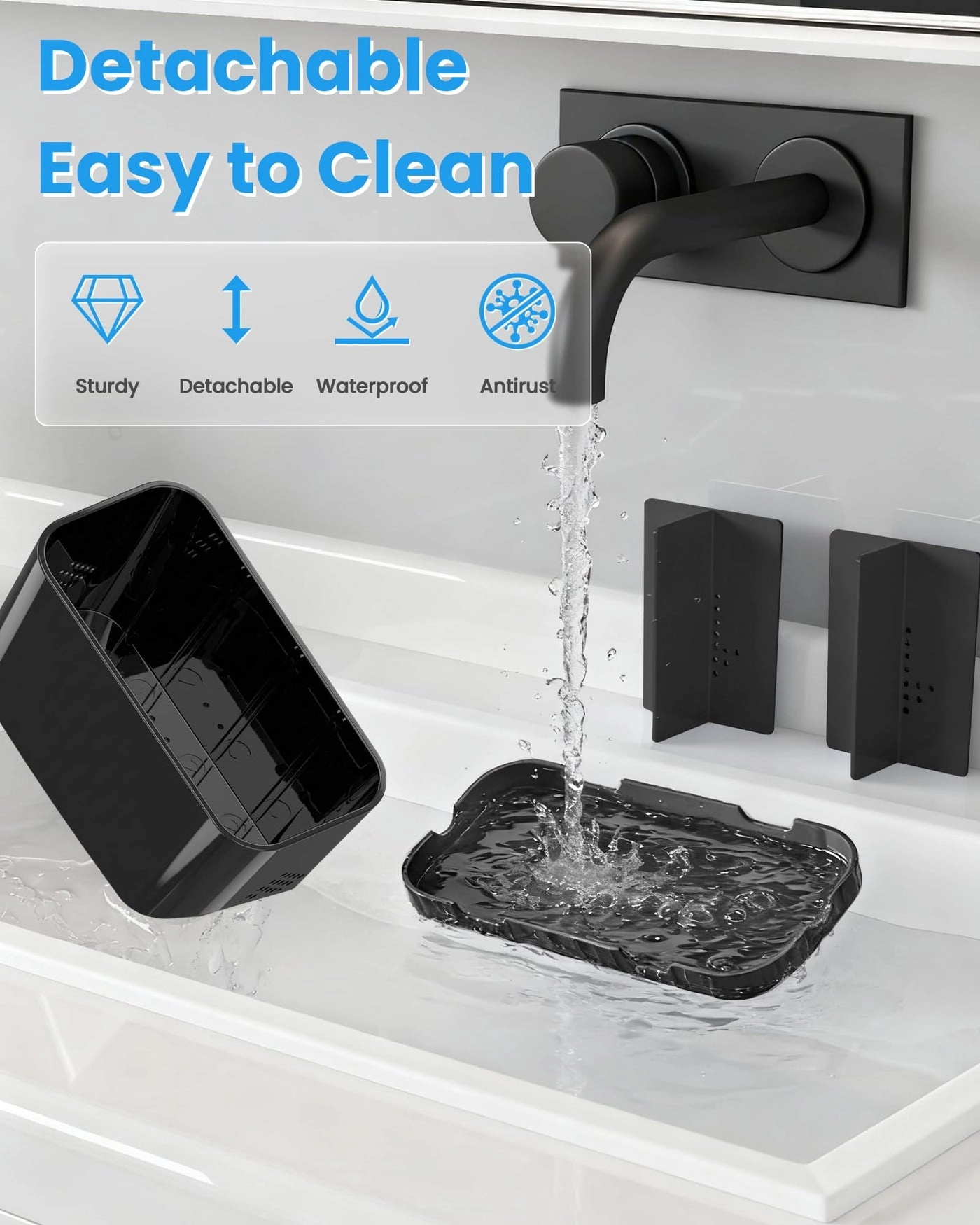 Toothbrush and Toothpaste Holders - Countertop Detachable 5 Slots