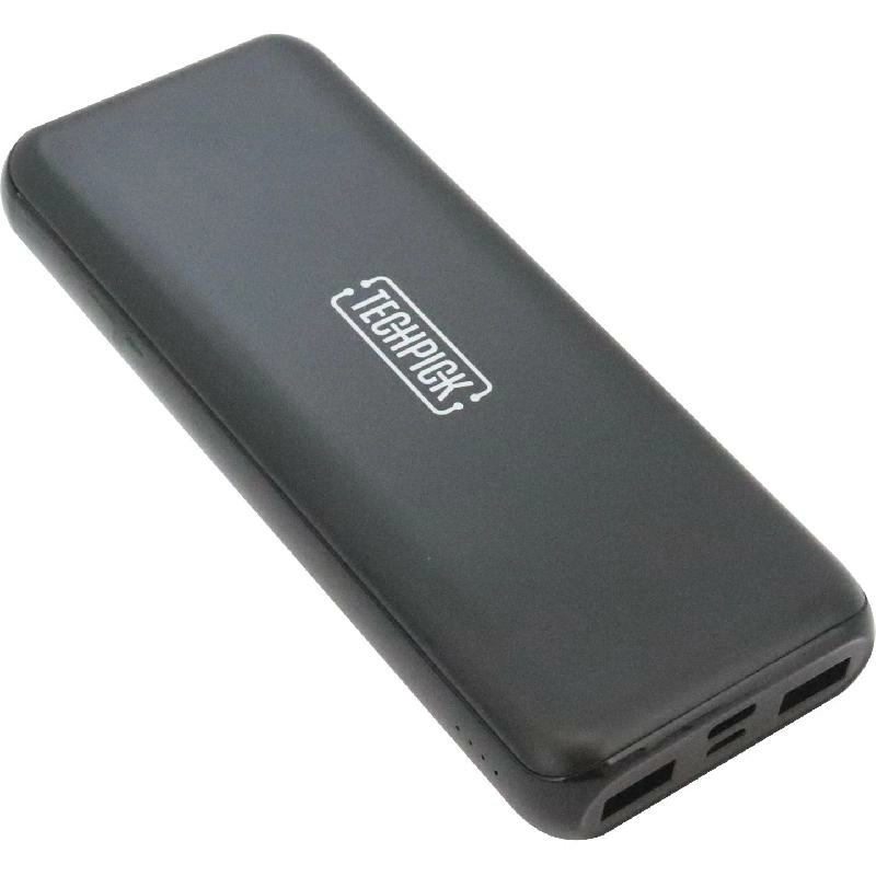 Techpick Power Bank - 20000 mAh Fast Battery Charging 3 USB (2X USB/1X USB-C)